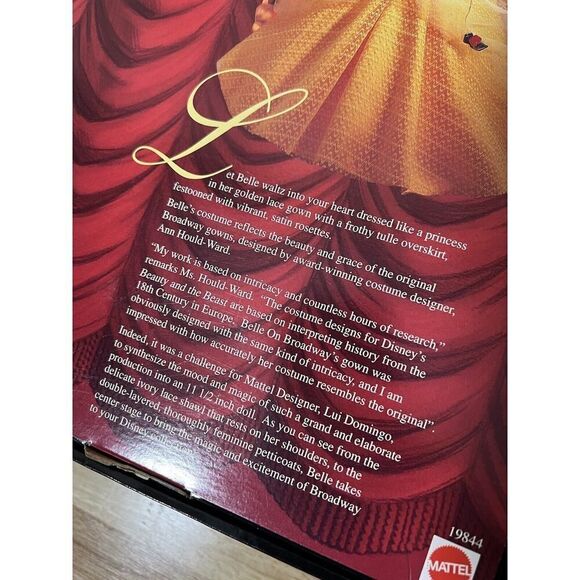 Beauty & Beast on Broadway Belle 19844 Disney Bear & Doll Convention 1998 Barbie - Picture 9 of 10